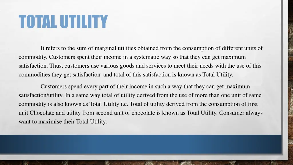 total utility