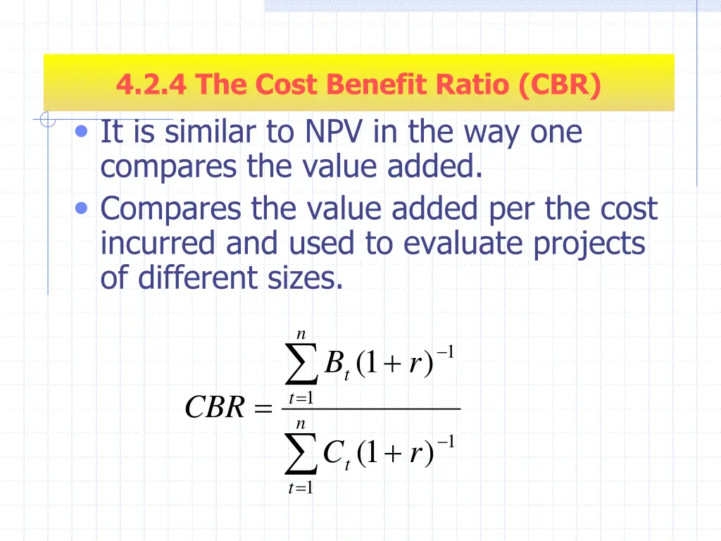 4 2 4 the cost benefit ratio cbr