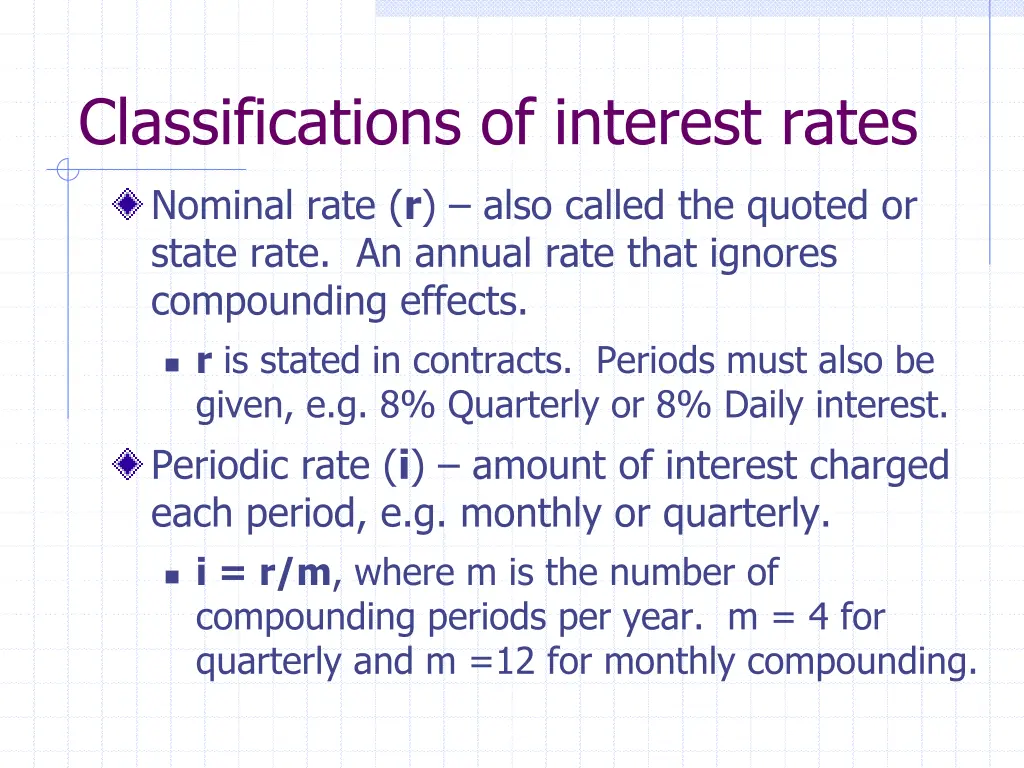 classifications of interest rates