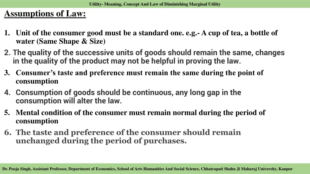 utility meaning concept and law of diminishing 5