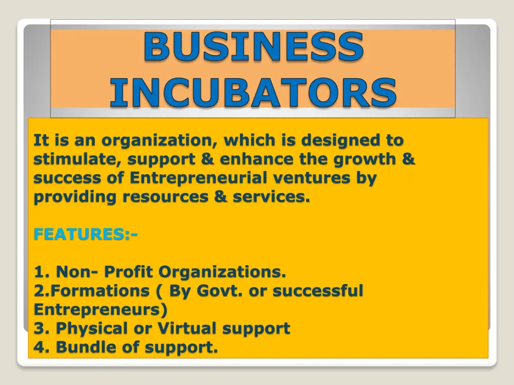 business incubators