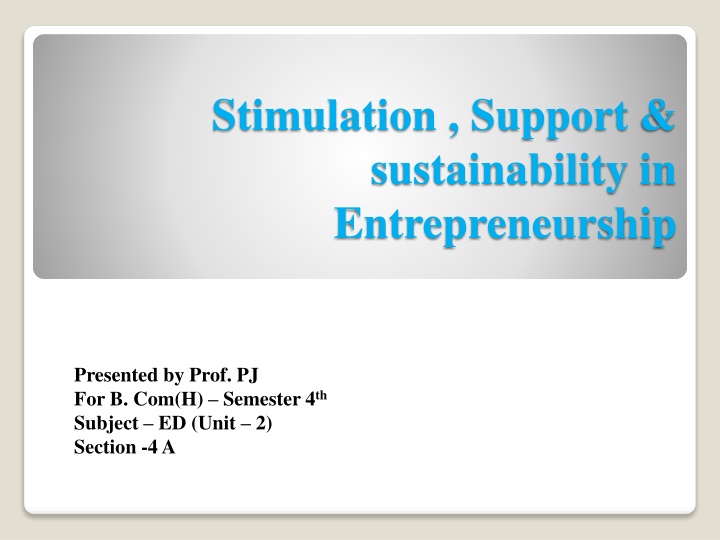 stimulation support sustainability