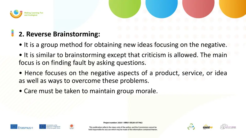 2 reverse brainstorming it is a group method