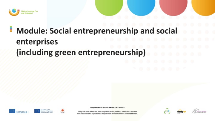 module social entrepreneurship and social