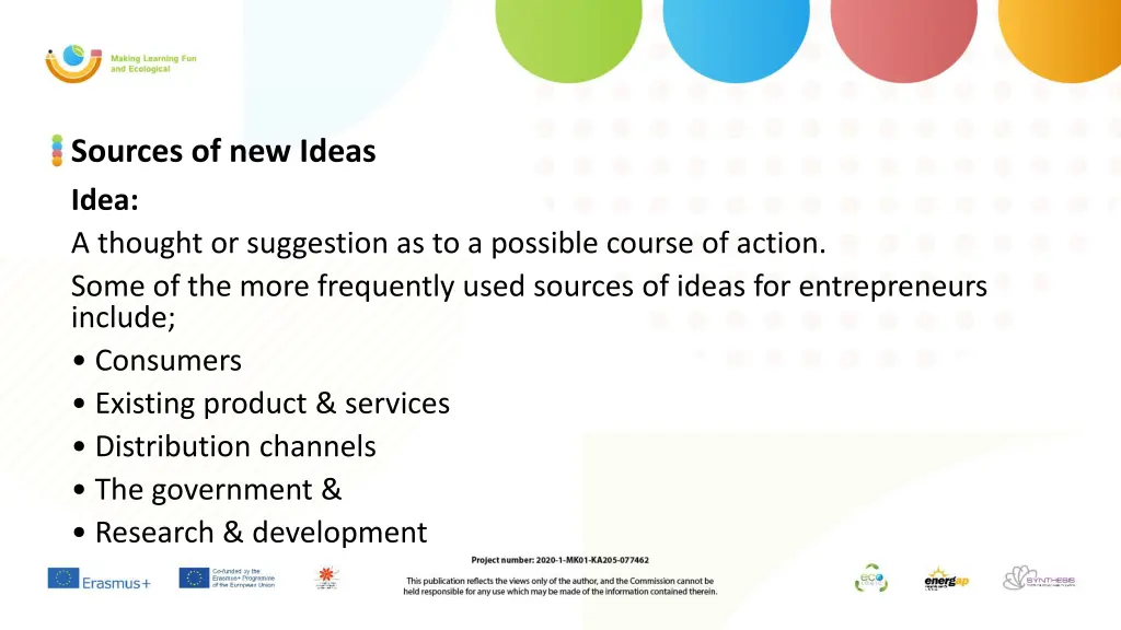 sources of new ideas idea a thought or suggestion