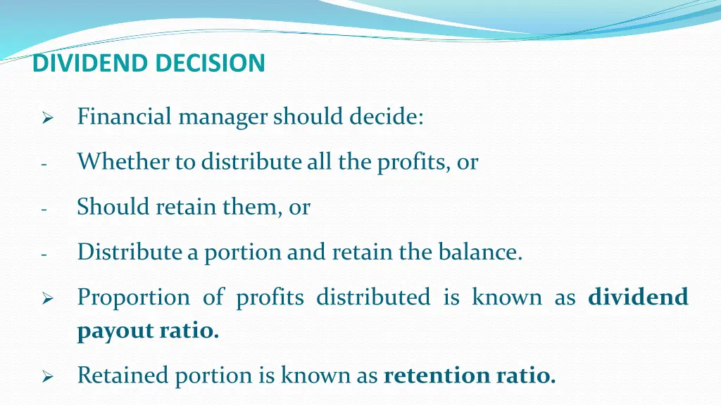 dividend decision