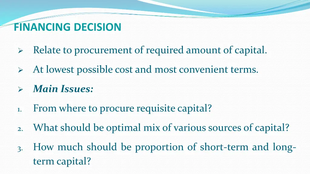 financing decision