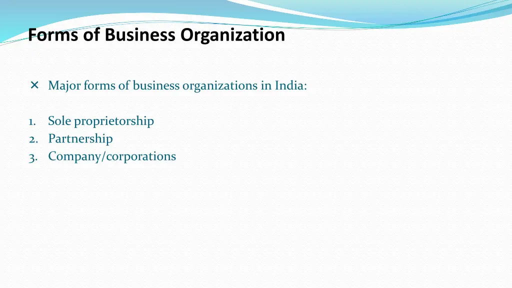 forms of business organization