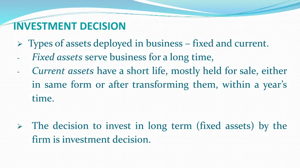 investment decision