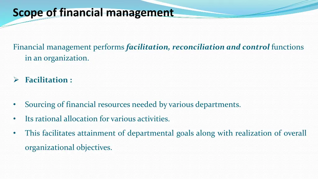 scope of financial management