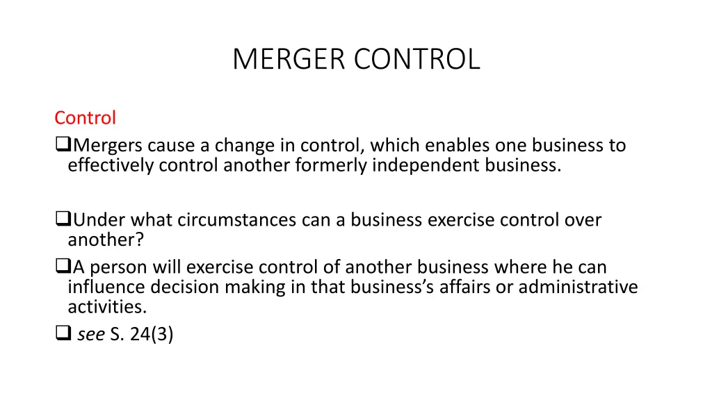 merger control 3