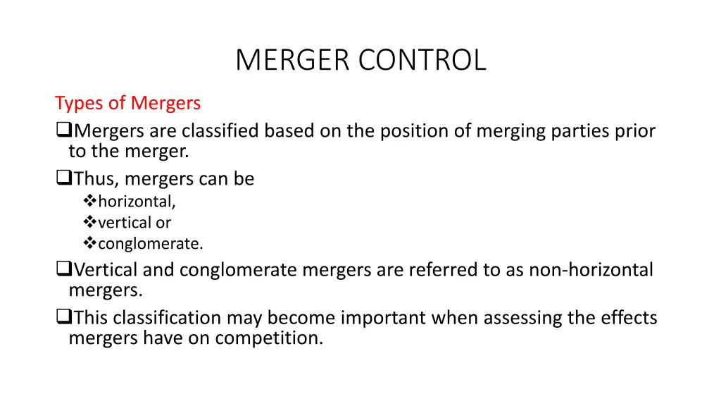 merger control 4