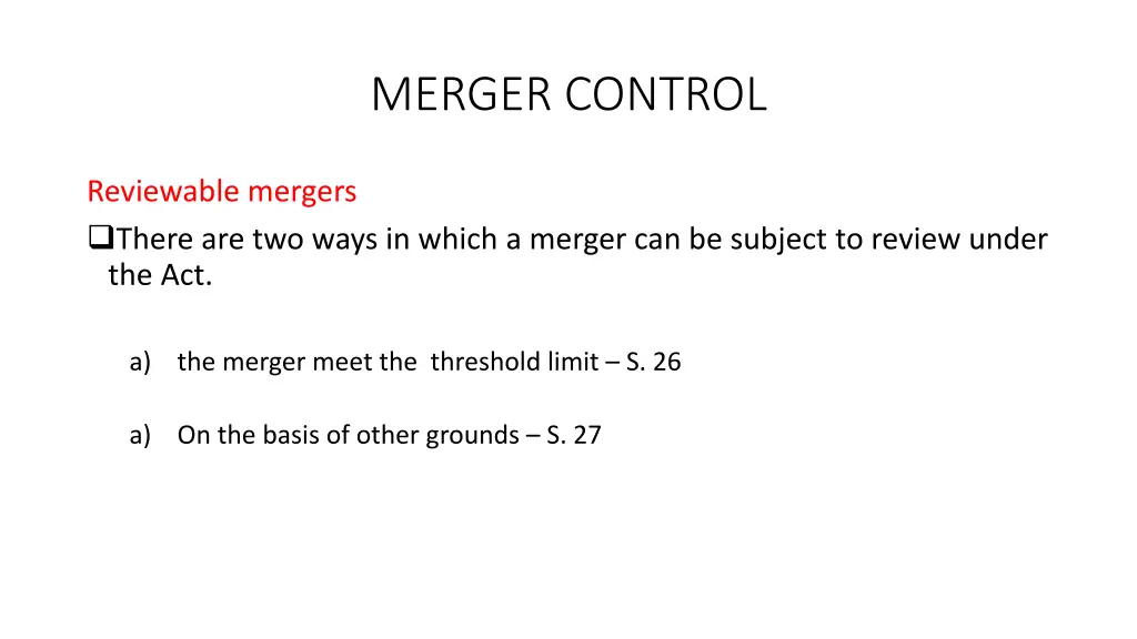 merger control 5