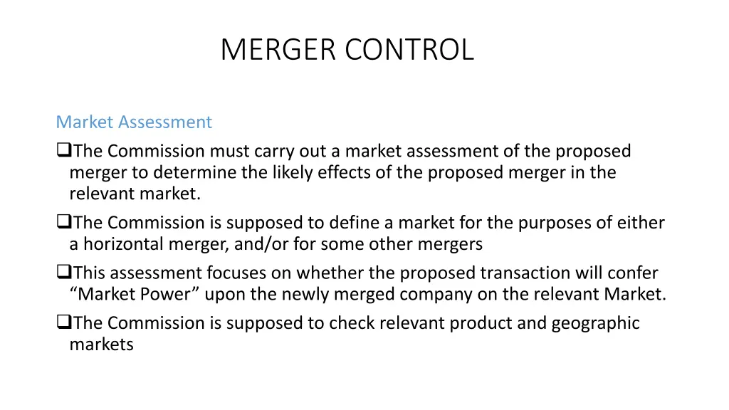 merger control 7