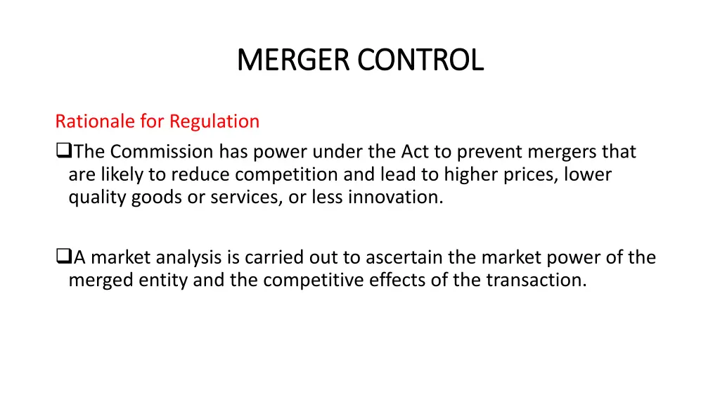 merger control merger control 2