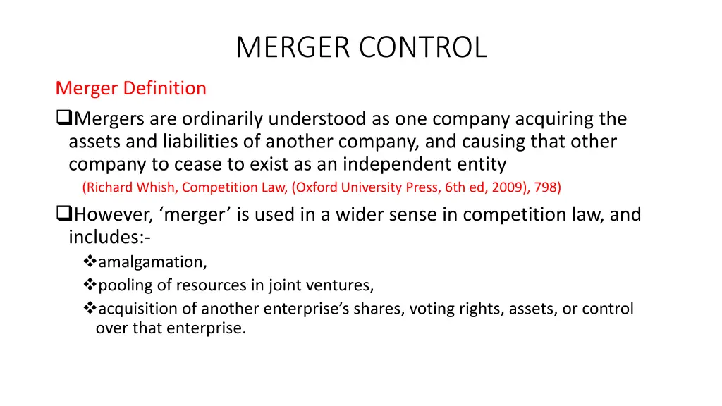 merger control