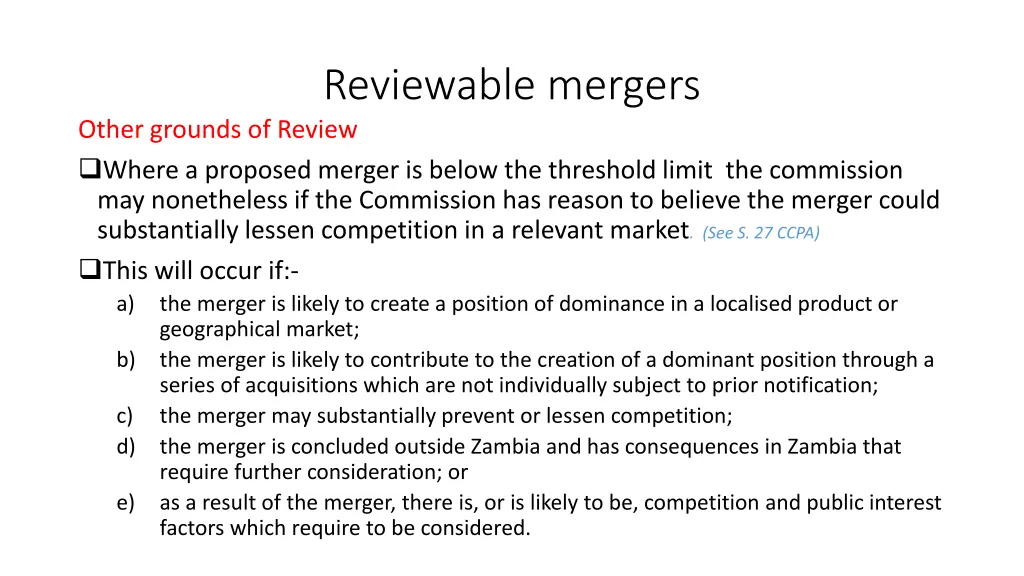 reviewable mergers 2