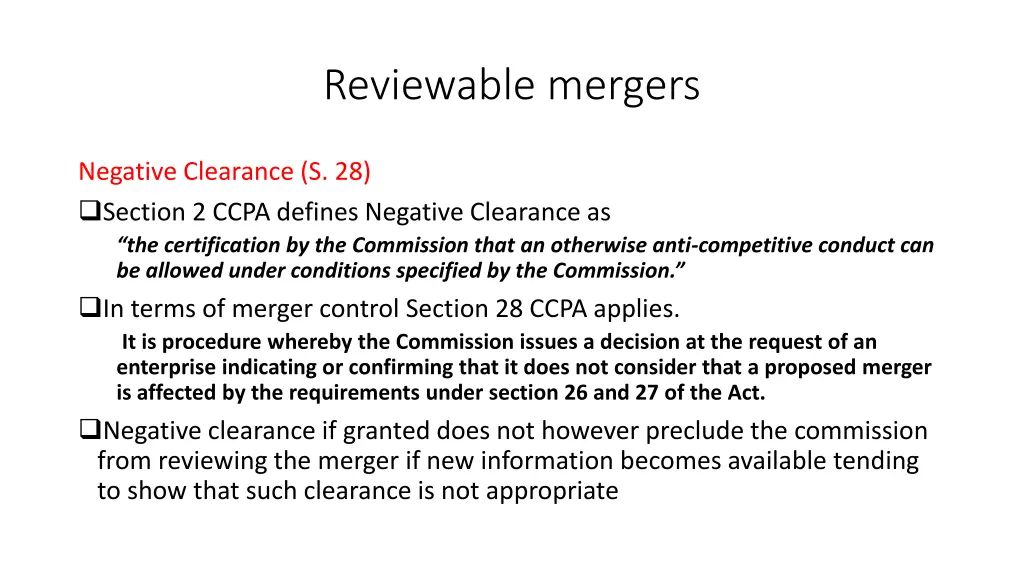 reviewable mergers 3