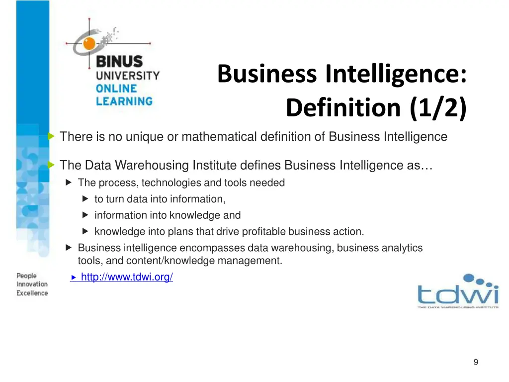 business intelligence definition 1 2