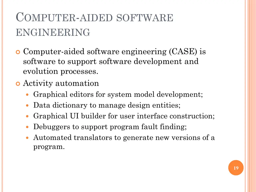 c omputer aided software engineering