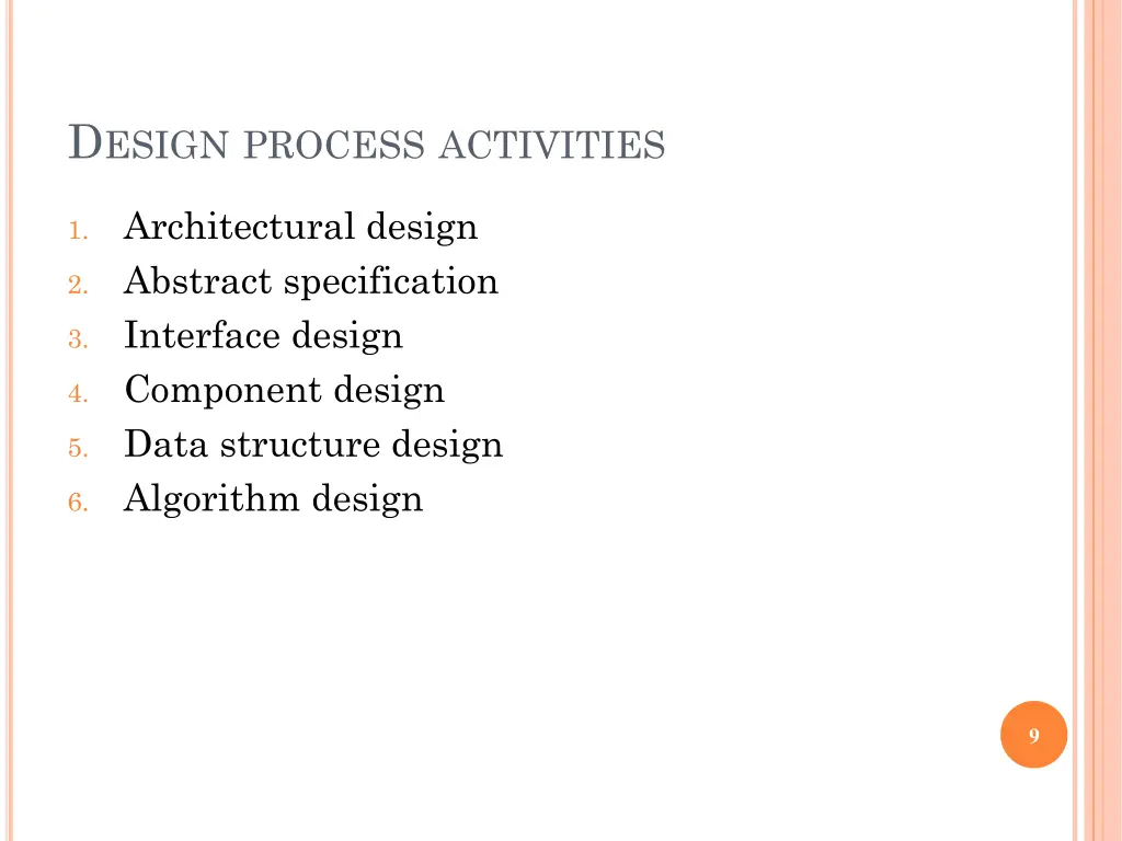 d esign process activities