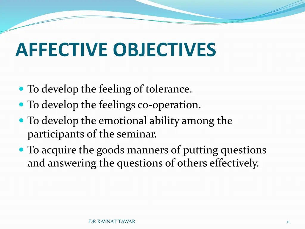 affective objectives