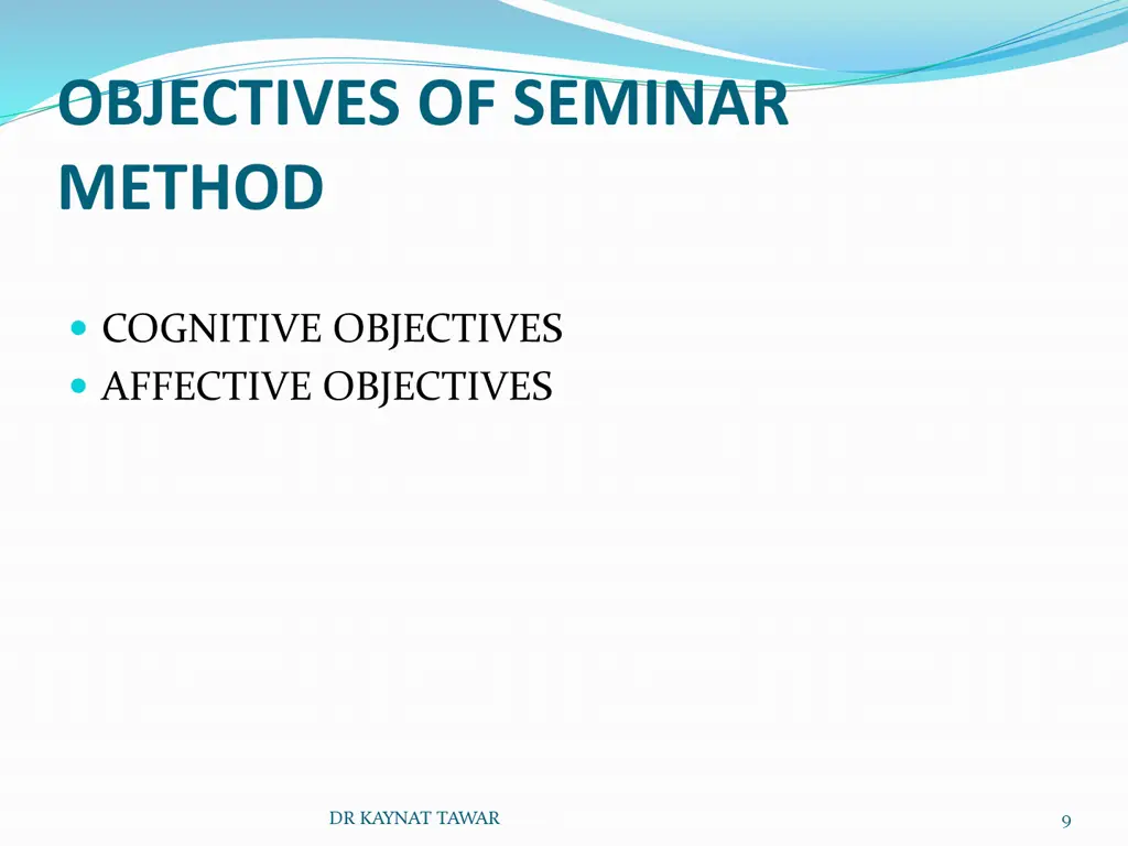 objectives of seminar method