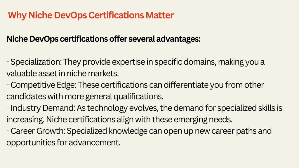 why niche devops certifications matter