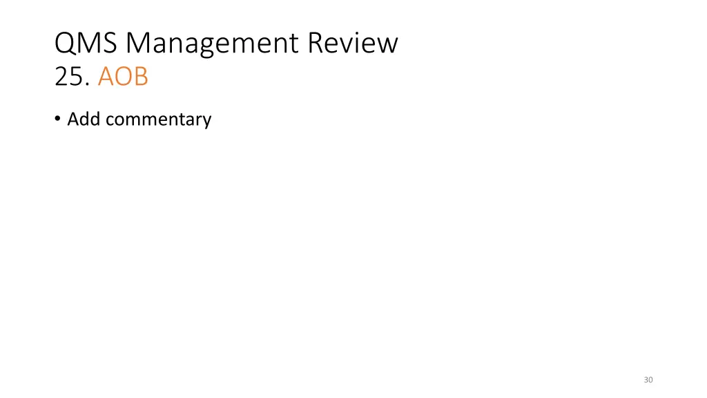 qms management review 25 aob