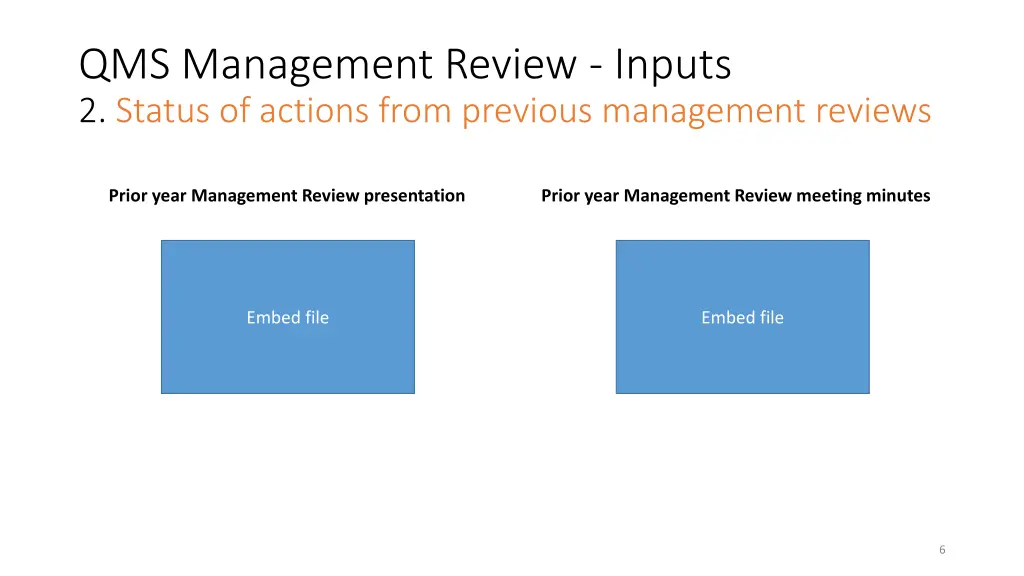 qms management review inputs 2 status of actions 1