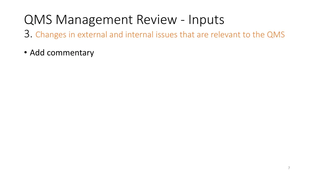 qms management review inputs 3 changes