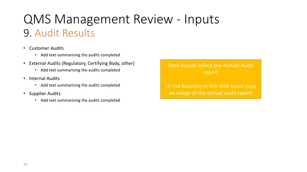 qms management review inputs 9 audit results