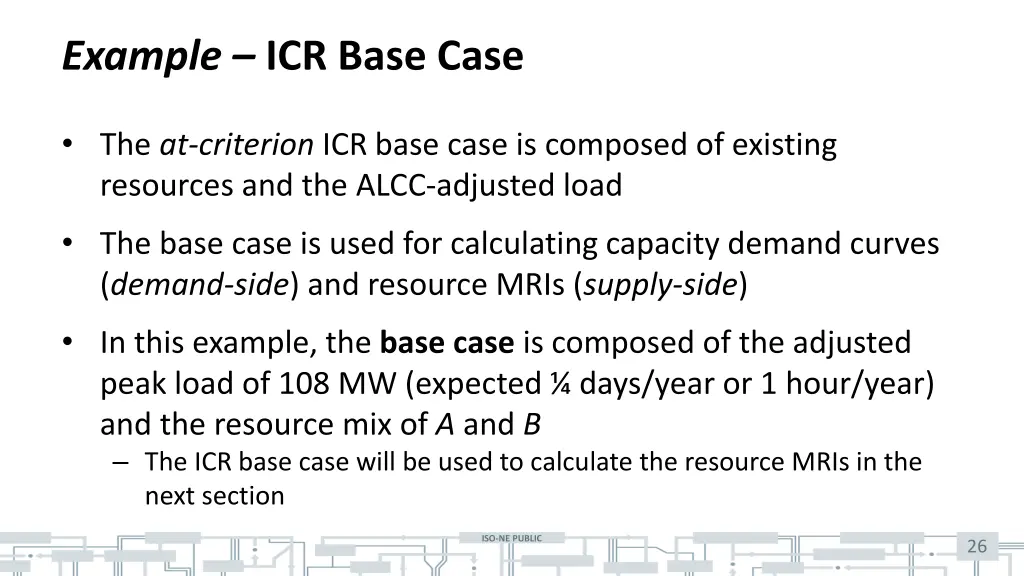 example icr base case