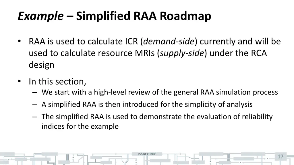 example simplified raa roadmap