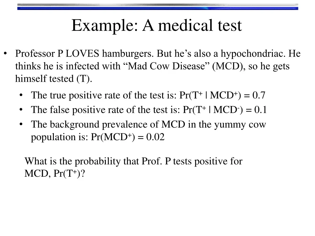 example a medical test