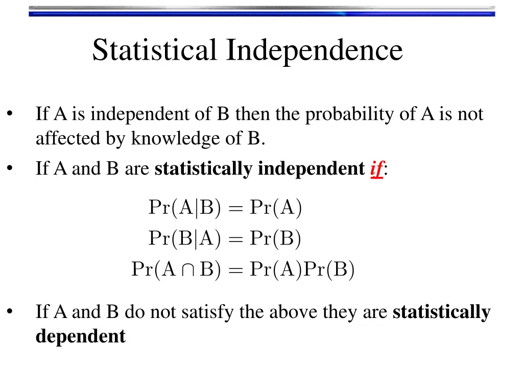 statistical independence