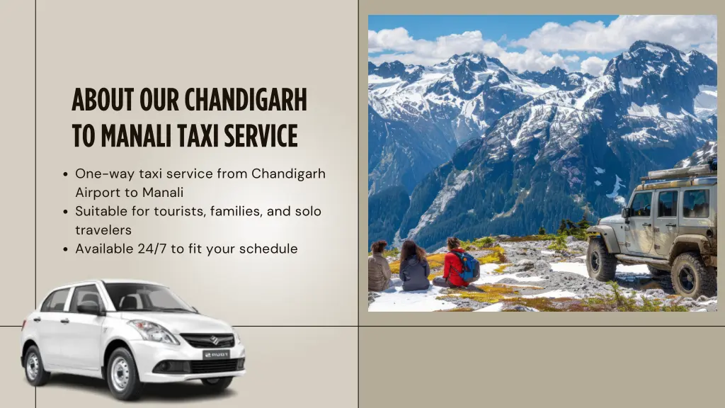 about our chandigarh to manali taxi service