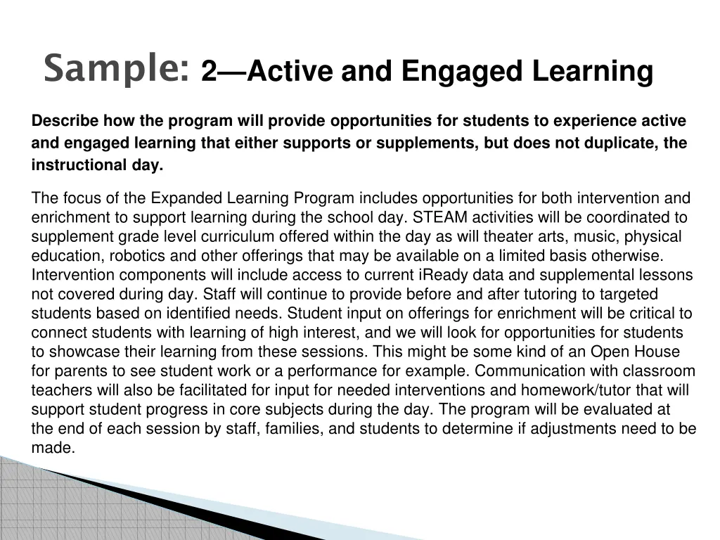 sample 2 active and engaged learning