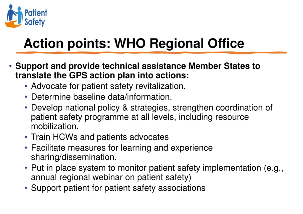 action points who regional office