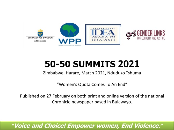 50 50 summits 2021 zimbabwe harare march 2021