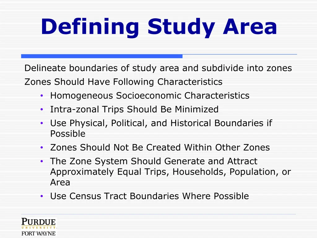 defining study area