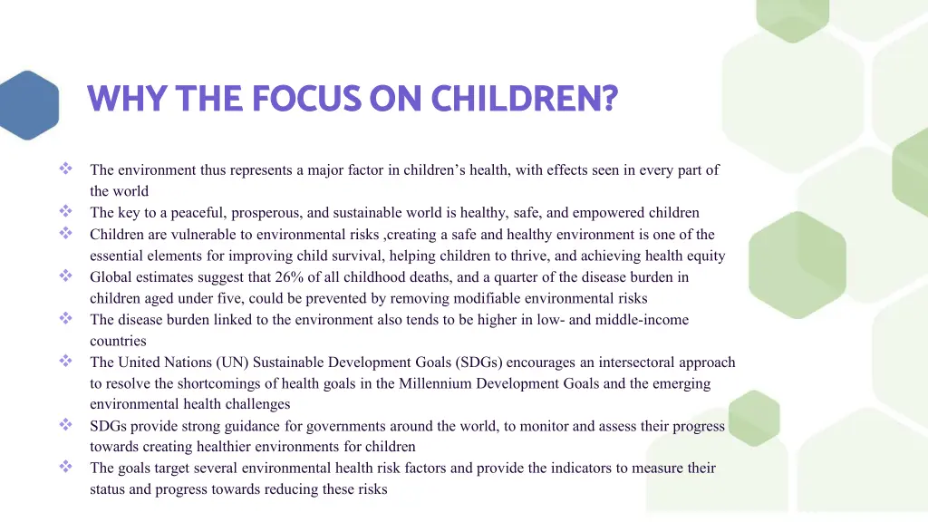 why the focus on children why the focus