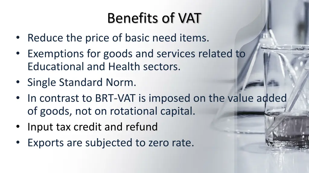 benefits of vat