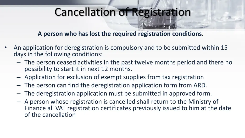 cancellation of registration