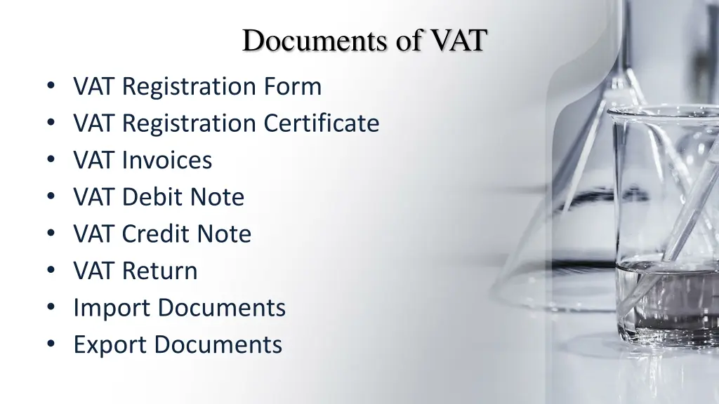 documents of vat