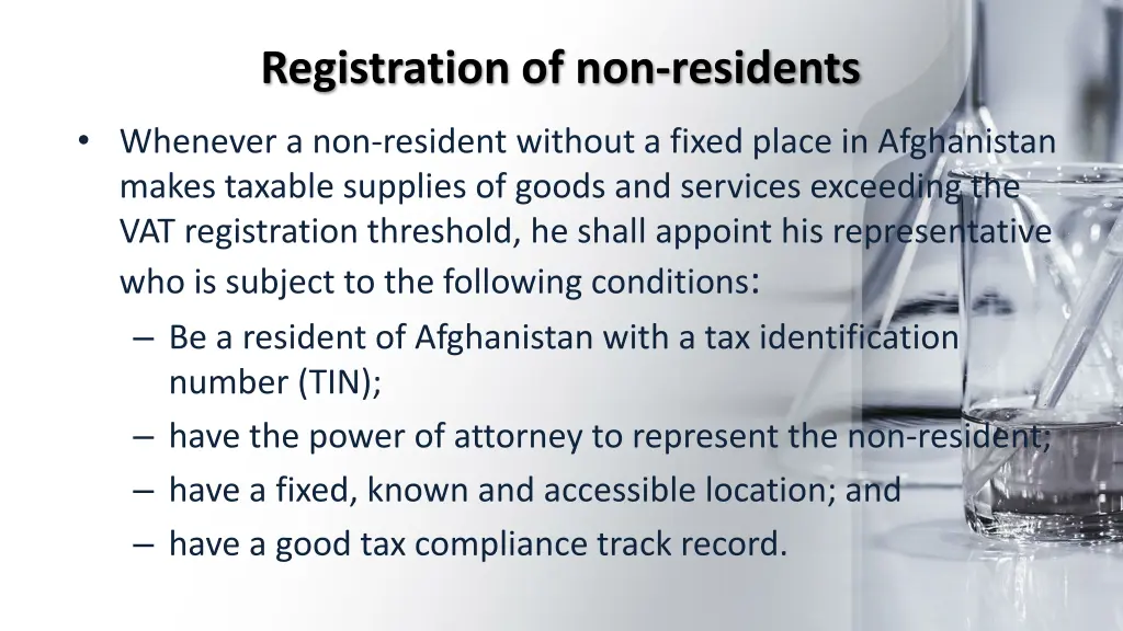 registration of non residents