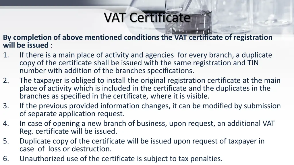 vat certificate