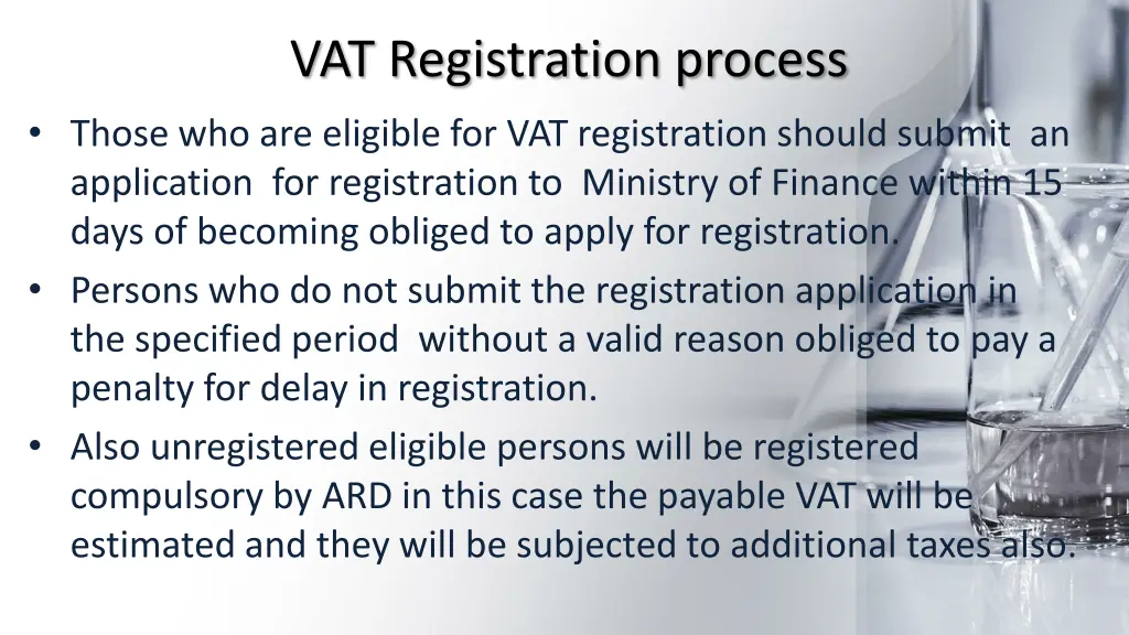 vat registration process those who are eligible