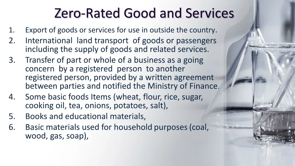 zero rated good and services