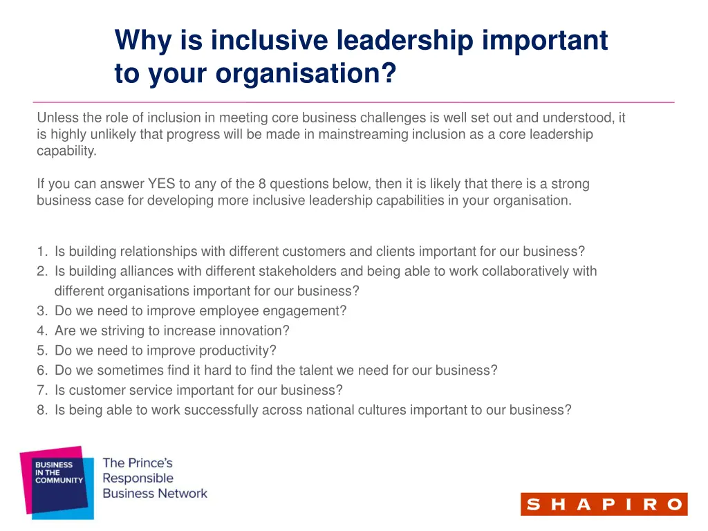 why is inclusive leadership important to your